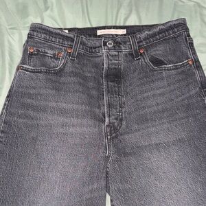 Women's Classic Levi's Washed Black Denim Jeans